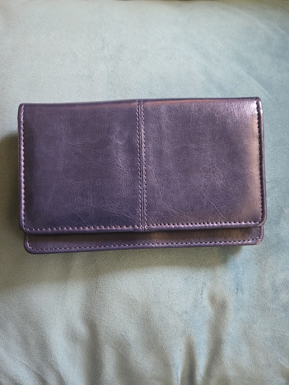 Rugged Rare Blue Leather Wallet Clutch for Women